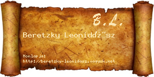 Beretzky Leonidász névjegykártya